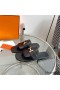 Hermes Galerie Sandals In Black Calfskin