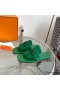 Hermes Galerie Sandals In Green Suede Leather