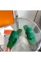 Hermes Galerie Sandals In Green Suede Leather