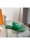 Hermes Galerie Sandals In Green Suede Leather