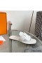 Hermes Galerie Sandals In White Calfskin