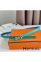 Hermes Gamma 13mm Belt in Green Epsom Leather and Blue Swift Leather