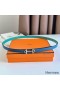 Hermes Gamma 13mm Belt in Green Epsom Leather and Blue Swift Leather