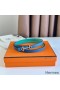 Hermes Gamma 13mm Belt in Green Epsom Leather and Blue Swift Leather