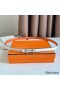 Hermes Gamma 13mm Belt in Orange Epsom Leather and White Swift Leather