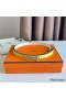 Hermes Gamma 13mm Belt in White Epsom Leather and Yellow Swift Leather