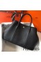 Hermes Garden Party 30 Bag In Black Taurillon Leather