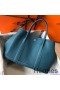 Hermes Garden Party 30 Bag In Blue Jean Taurillon Leather