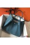 Hermes Garden Party 30 Bag In Blue Jean Taurillon Leather
