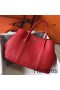 Hermes Garden Party 30 Bag In Red Taurillon Leather