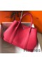 Hermes Garden Party 30 Bag In Rose Red Taurillon Leather