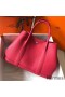 Hermes Garden Party 30 Bag In Rose Red Taurillon Leather