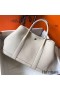 Hermes Garden Party 30 Bag In White Taurillon Leather