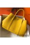Hermes Garden Party 30 Bag In Yellow Taurillon Leather