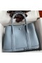 Hermes Garden Party 30 Handmade Bag in Blue Lin Clemence Leather