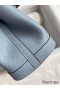 Hermes Garden Party 30 Handmade Bag in Blue Lin Clemence Leather