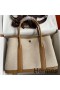 Hermes Garden Party 30 Handmade Bag in Toile and Biscuit Leather
