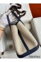 Hermes Garden Party 30 Handmade Bag in Toile and Blue Leather
