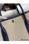 Hermes Garden Party 30 Handmade Bag in Toile and Blue Leather