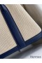 Hermes Garden Party 30 Handmade Bag in Toile and Blue Leather