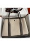 Hermes Garden Party 30 Handmade Bag in Toile and Etain Leather