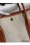 Hermes Garden Party 30 Handmade Bag in Toile and Gold Leather