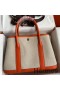 Hermes Garden Party 30 Handmade Bag in Toile and Orange Leather