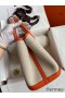 Hermes Garden Party 30 Handmade Bag in Toile and Orange Leather