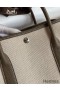 Hermes Garden Party 30 Handmade Bag in Toile and Taupe Leather