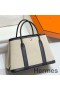 Hermes Garden Party 30cm Bag in Toile and Black Leather
