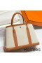 Hermes Garden Party 30cm Bag in Toile and Gold Leather