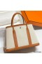 Hermes Garden Party 30cm Bag in Toile and Gold Leather