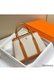 Hermes Garden Party 30cm Bag in Toile and Gold Leather