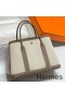 Hermes Garden Party 30cm Bag in Toile and Taupe Leather