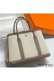 Hermes Garden Party 30cm Bag in Toile and Taupe Leather