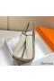 Hermes Garden Party 30cm Bag in Toile and Taupe Leather