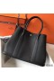 Hermes Garden Party 36 Bag In Black Clemence Leather