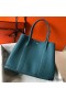 Hermes Garden Party 36 Bag In Blue Jean Clemence Leather