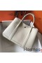 Hermes Garden Party 36 Bag In White Clemence Leather