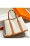 Hermes Garden Party 36cm Bag in Toile and Gold Leather