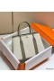 Hermes Garden Party 36cm Bag in Toile and Taupe Leather