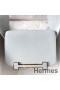 Hermes Geta Handmade Bag In Blue Brume Chevre Mysore Leather