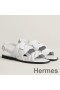 Hermes Grace Sandals in White Nappa Leather