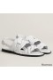 Hermes Grace Sandals in White Nappa Leather