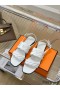 Hermes Grace Sandals in White Nappa Leather