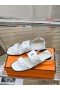 Hermes Grace Sandals in White Nappa Leather