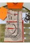 Hermes Grey/Orange Panoplie Equestre Eyeliner Shawl 140