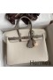 Hermes HSS Birkin 25 Bicolor Bag in Craie and Gris Asphalt Epsom Calfskin