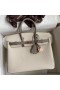 Hermes HSS Birkin 25 Bicolor Bag in Craie and Gris Asphalt Epsom Calfskin