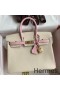 Hermes HSS Birkin 25 Bicolor Bag in Craie and Pink Chevre Mysore Leather